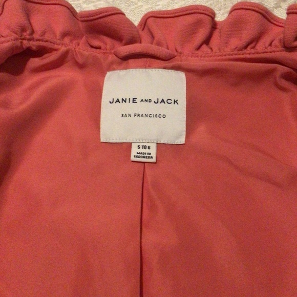 Janie & Jack Soft Ponte Pink Ruffle Jacket - Picture 3 of 7